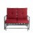 Glitzhome Outdoor Garden Patio Loveseat - Red Perspective: front