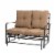 Glitzhome Outdoor Patio Garden Loveseat Glider Chair - Tan Perspective: front