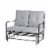 Glitzhome Outdoor Patio Garden Loveseat Glider Chair - Gray Perspective: front