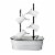 Glitzhome 4-Tiered Enamel Metal Pitchers Fountain - White Perspective: front