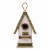 Glitzhome Hanging Wooden Green Roof Decorative Garden Birdhouse Perspective: front