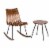 Glitzhome Accent Table and Bamboo Rocking Chair Set Perspective: front