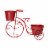 Glitzhome Metal Bicycle with Pots Plant Stand - Red Perspective: front