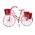 Glitzhome Oversized Metal Bicycle with Pots Plant Stand - Red Perspective: front