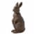 Glitzhome 22.75 Inch Standing Rabbit Statue Faux Bronze Distressed Texture Perspective: front