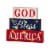 Glitzhome Patriotic Battery Operated Illuminated Wooden Block Decor Perspective: front