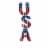 Glitzhome Patriotic Metal USA Yard Stake Perspective: front