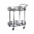 Glitzhome Metal Bar Carts, 2-Tier Mirrored Glass Top Tray Serving Cart with Universal Wheel Perspective: front