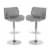 Glitzhome Set of Two Mid-century Gray Leather Adjustable Height Swivel Bar Stool Perspective: front