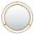 Glitzhome Oversized Glam Metal Round Wall Mirror - Gold Perspective: front