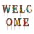 Glitzhome WELCOME with Flowers Yardstake or Wall Decor Perspective: front