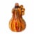 Glitzhome 8.5 Inch Tall Multi Striped Glass Gourd Perspective: front