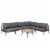 Glitzhome 7-Piece Outdoor Patio Black Aluminum Sectional Perspective: front