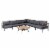 Glitzhome 8-Piece Outdoor Patio Black Aluminum Sectional Perspective: front