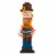 Glitzhome 42 Inch Tall Fall Lighted Wooden Scarecrow Porch Decor with Wreath Perspective: front