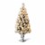 Glitzhome 4 Feet Pre-Lit Flocked Pine Faux Christmas Porch Tree with 100 Warm White Lights Perspective: front