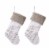Glitzhome Two Pack 21 Inch Length White Fleece with Christmas Tree and Snowflake Stocking Perspective: front