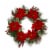 Glitzhome Poinsettia Pinecone Wreath with Lights Perspective: front