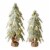Glitzhome Set of Two Lighted Frosted Table Tree Perspective: front