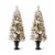 Glitzhome Set of Two 5 Feet Pre-Lit Pine Faux Christmas Porch Tree with 150 Warm White Lights Perspective: front