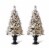 Glitzhome Set of Two 4 Feet Pre-Lit Pine Faux Christmas Porch Tree with 100 Warm White Lights Perspective: front