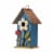 Glitzhome Decorative Wooden Birdhouse Rustic Hand-Painted Garden Decoration, Blue Perspective: front