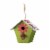 Glitzhome Distressed Texture Birdhouse, Light Green Licence Plates Perspective: front