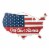 Glitzhome 32.25 Inch Length Wooden Patriotic America Map Wall Decor Perspective: front