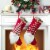 Glitzhome Set of Two 21.75 Inch Tall 3D Fabric Christmas Gnome Stripes & Dots Stocking Perspective: front