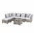Glitzhome 7-Piece Patio Furniture Set All-Weather Gray Wicker Sectional Sofa and Table Perspective: front