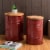 Glitzhome Set of Two Rustic Farmhouse End Table with Metal Accent Barrel and Wood Lid Perspective: front