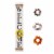 Glitzhome 60 Inch Wooden Welcome Porch Sign with 4 Changeable Wreaths - White Perspective: front