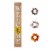 Glitzhome 60 Inch Wooden Welcome Porch Sign with 4 Changeable Wreaths - Natural Wood Perspective: front
