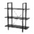 Glitzhome Metal/Wood 3-Tier Bookcases & Shelves - Black Oak Melamine Perspective: front