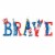 Glitzhome 43.25 L Set of 5 Patriotic/Americana BRAVE Yard Stake or Wall Decor Perspective: front