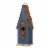 Glitzhome 13.25 Inch Tall Retro Blue Distressed Solid Wood Birdhouse Perspective: front