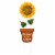 Glitzhome 36 Inch H Metal Inch Welcome to the Garden Inch Sunflower Yardstake Perspective: front