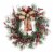 Glitzhome 24 Inch Diameter Frosted Berry, Pine with Bowknot Wreath Perspective: front