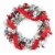 Glitzhome 24 Inch Diameter Flocked Berry, Pinecone Ribbon Wreath Perspective: front