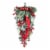 Glitzhome 25 Inch Tall Flocked Berry, Ornament and Pinecone Ribbon Teardrop Perspective: front