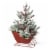Glitzhome 21 Inch Tall Christmas Red Sleigh Frosted Floral Centerpiece Perspective: front