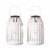 Glitzhome 9.75 Inch Outdoor Solar Light Metal Woven Lantern with Edison Bulb-Se of 2 Perspective: front