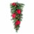 Glitzhome 3 Feet Pine Poinsettia and Berries Christmas Teardrop Swag, 50 Warm White Lights Perspective: front