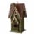 Glitzhome Distressed Solid Wood & Metal Birdhouse Perspective: front