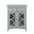 Glitzhome 32 Inch Tall Wood Textured Floor Storage Cabinet with Double Drawers, Gray Perspective: front