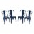 Glitzhome Rustic Metal Side Chair - Navy Blue Perspective: front