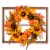Glitzhome Wooden Window Frame with Sunflower Wreath Perspective: front
