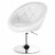 Gymax PU Leather Adjustable Modern Chair Swivel Round Tufted Back White Perspective: front