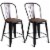 Costway 2 PC Metal Wood Counter Stool Kitchen Dining Bar Chairs Perspective: front