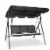 Costway Outdoor Patio Swing Canopy 3 Person Canopy Swing Chair Patio Hammock Black Perspective: front